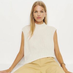 Reformation Palermo Sleeveless Cashmere Mockneck Sweater